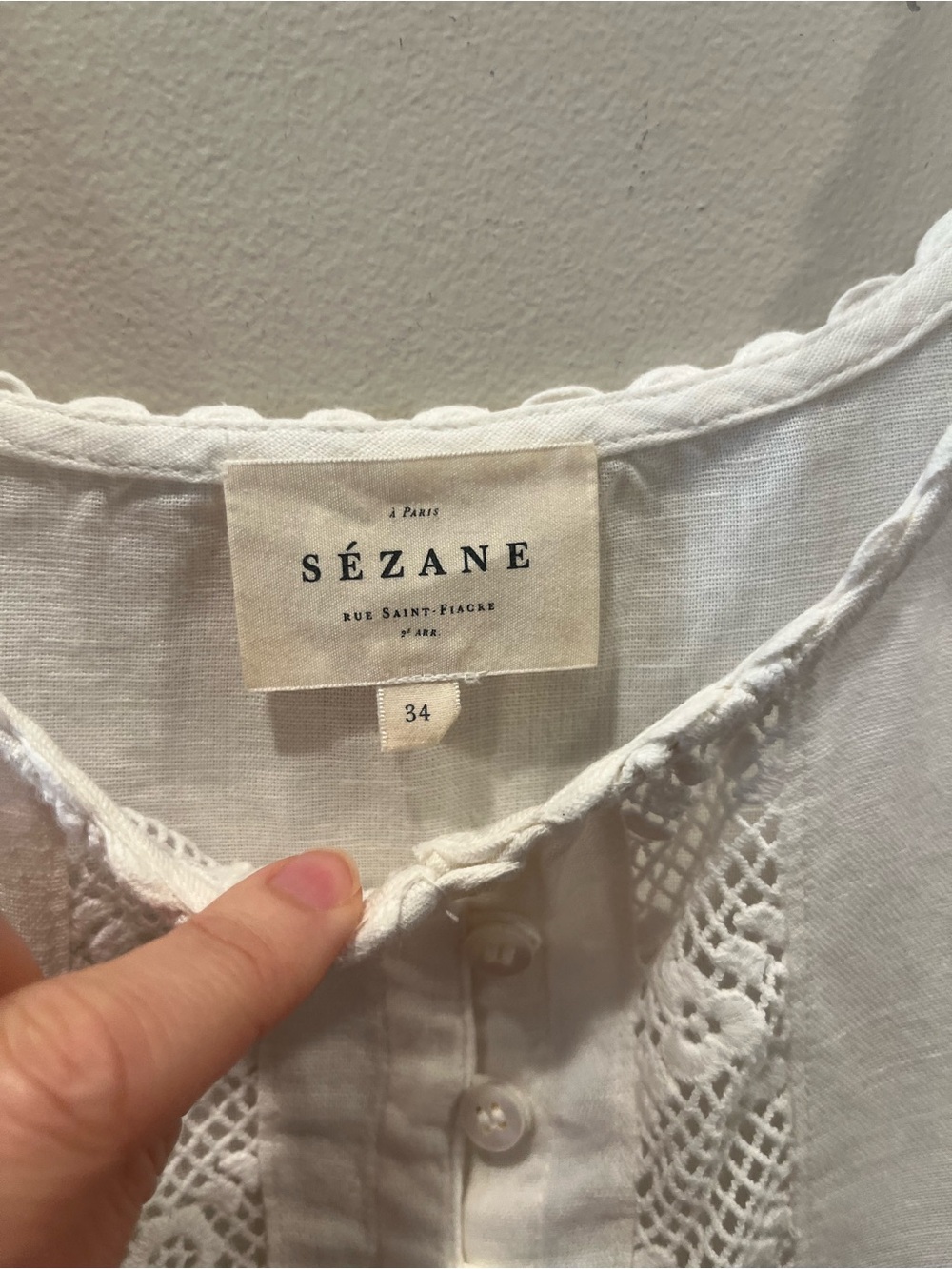 Sezane Lupya Top in Ecru, Size 2 - Picture 4 of 6